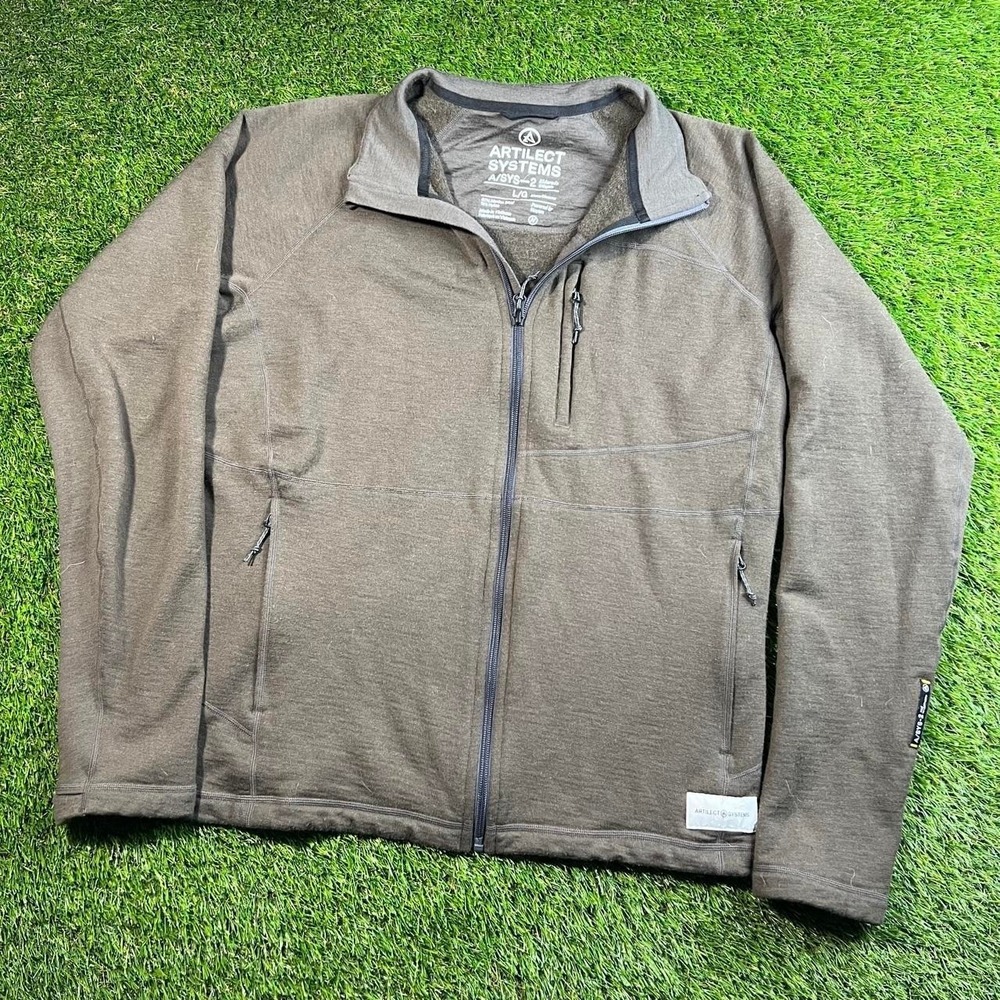Artilect A/SYS-2 Eldorado Merino Wool Jacket Mens Large Brown Nuyarn Hiking Gear